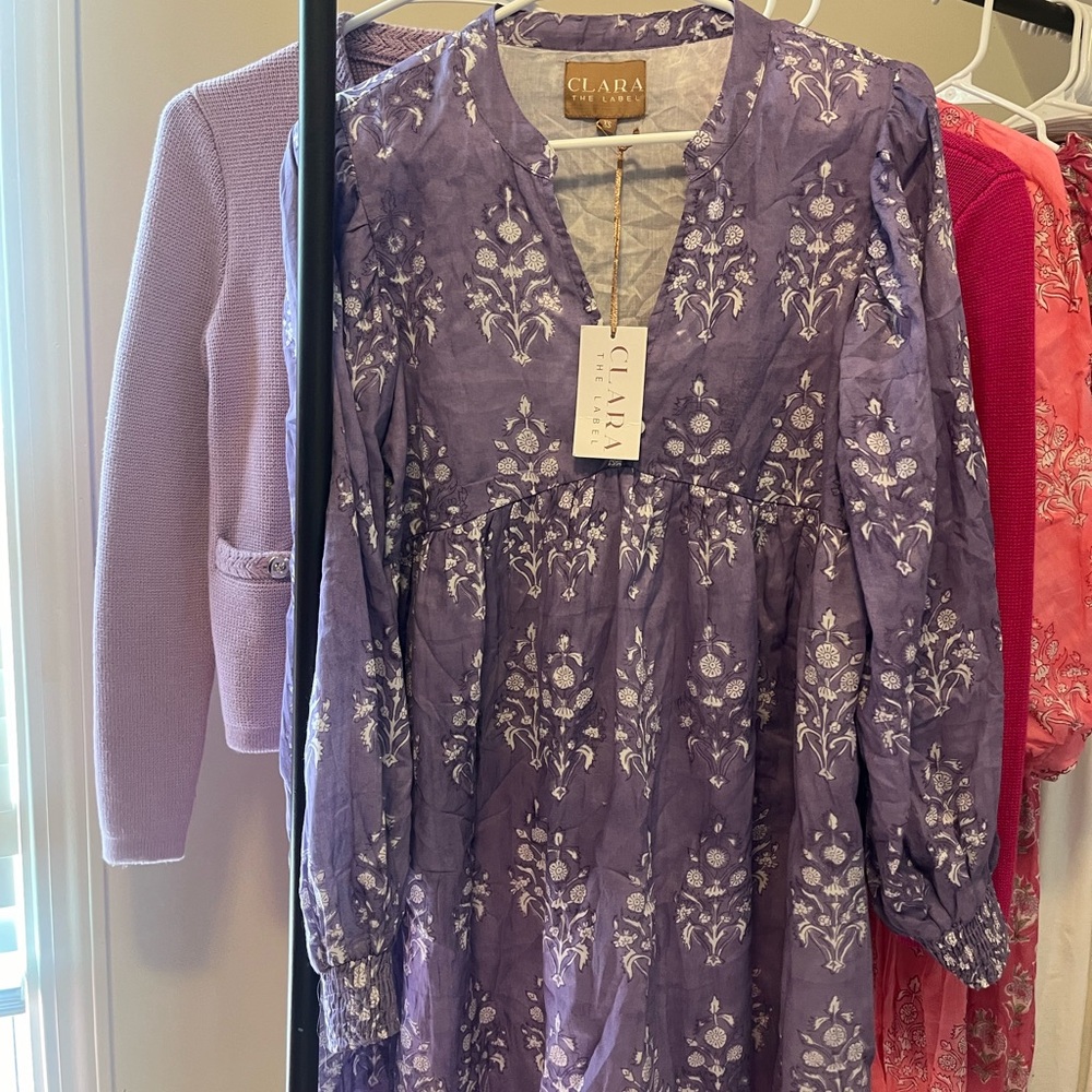 Clara the Label by Victoria Dunn XS block print dress.